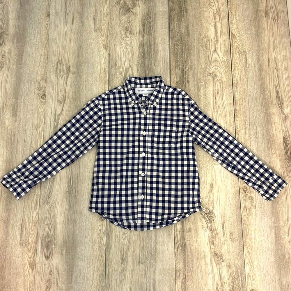 Old Navy Boys Small 6-7 Blue And White Button Down